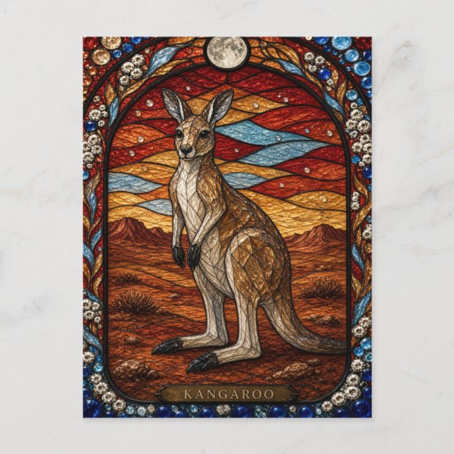 Carte Postale Kangourou, vitrail Desert Star (Devant)