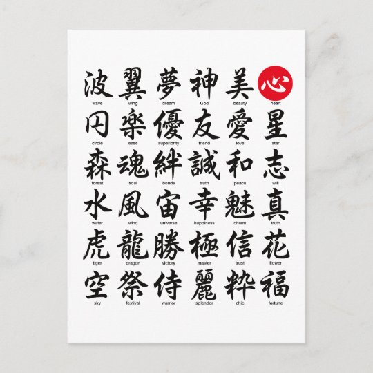 Carte Postale Kanji Japonais Populaire Zazzle Fr