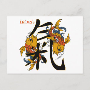 Carte Postale Kanji Koi Énergie du poisson