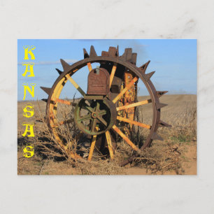 Carte Postale Kansas Antique Tractor Pneus Boîte postale