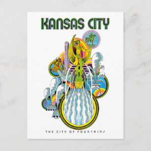 Carte Postale Kansas city, la ville des fontaines,