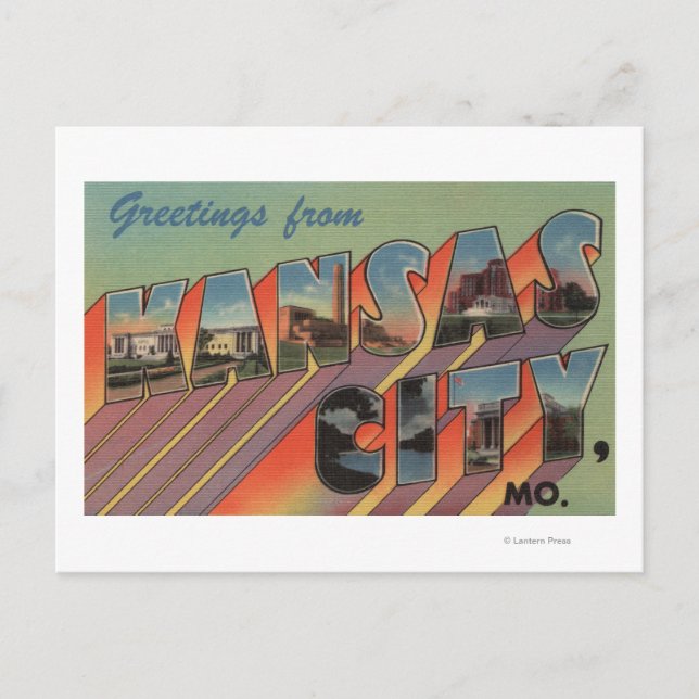 Carte Postale Kansas City, Missouri - Scènes de grandes lettres (Devant)