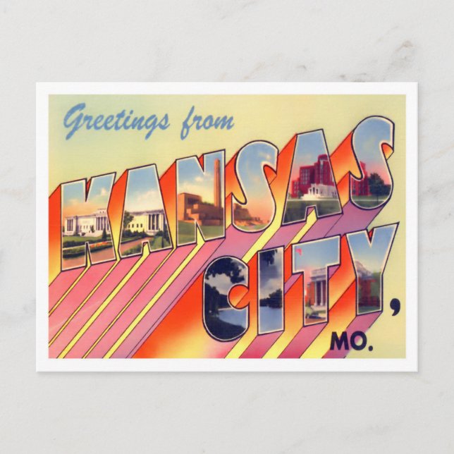 Carte postale Kansas City, Missouri Vintage Big Le (Devant)