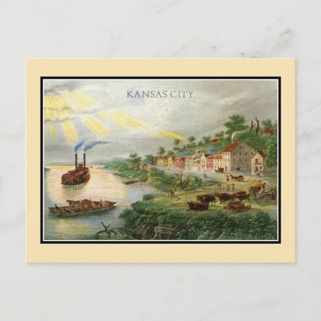 Carte Postale Kansas City MO 1850 (constituée en ville) (Devant)