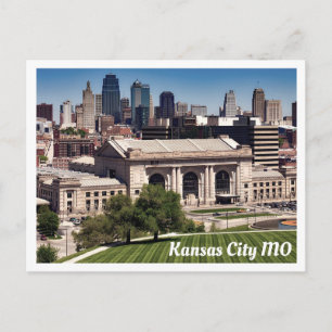 Carte Postale Kansas City MO Union Station et la skyline du cent