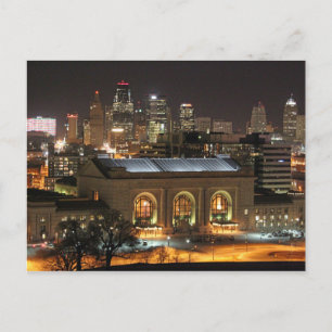 Carte Postale Kansas City Union Station at Night Postcard