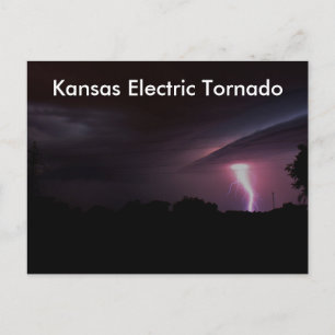 Carte Postale Kansas Electrical Tornado POST CARD! !