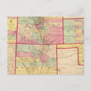 Carte Postale Kansas et Arizona, Colorado, Nouveau-Mexique, Utah