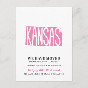 Carte Postale KANSAS Nous avons déménagé Nouvelle adresse Nouvea