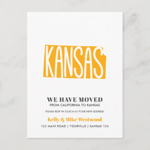 Carte Postale KANSAS Nous avons déménagé Nouvelle adresse Nouvea