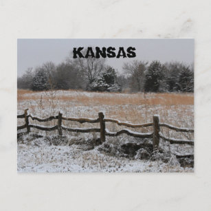 Carte postale Kansas Wooden Fence Winter Wonderlan