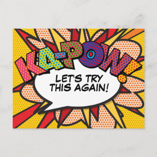 Carte Postale KAPOW Report du changement de date de la bande des