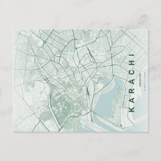 Carte Postale Karachi Pakistan Map Minimal