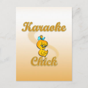 Carte Postale Karaoke Chick