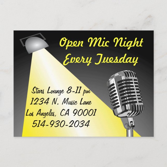 Carte Postale Karaoke / Open Mic Night (Devant)