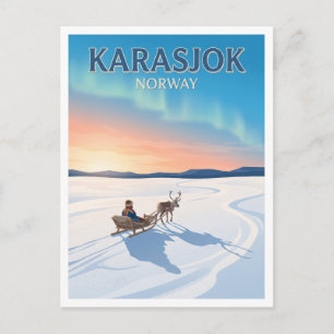 Carte Postale Karasjok Norvège Voyage Souvenir