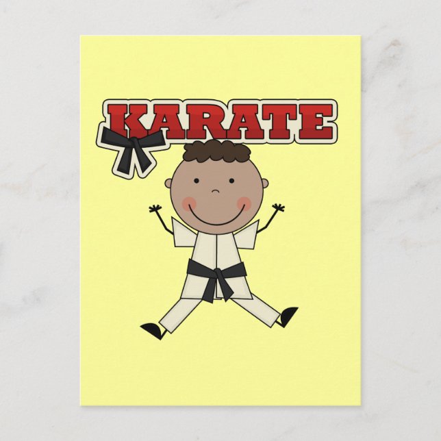 Carte Postale KARATE - African American Boy Tshirts and Gifts (Devant)