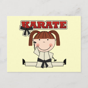 Carte Postale KARATE - Brunette Girl T-shirts et cadeaux