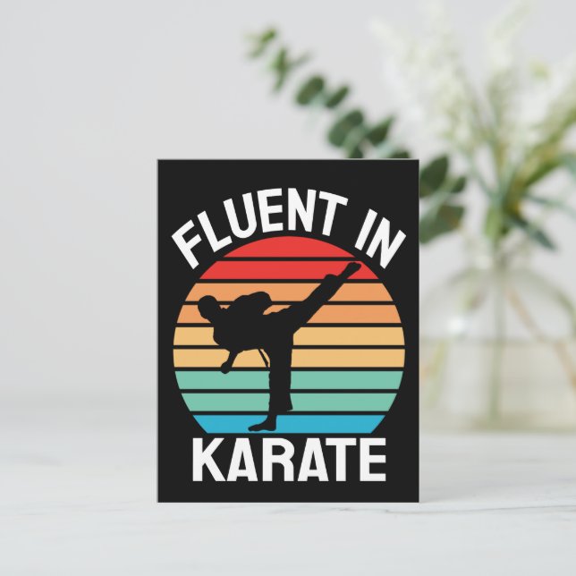 Carte Postale Karate couramment Drôle de karaté (Debout devant)