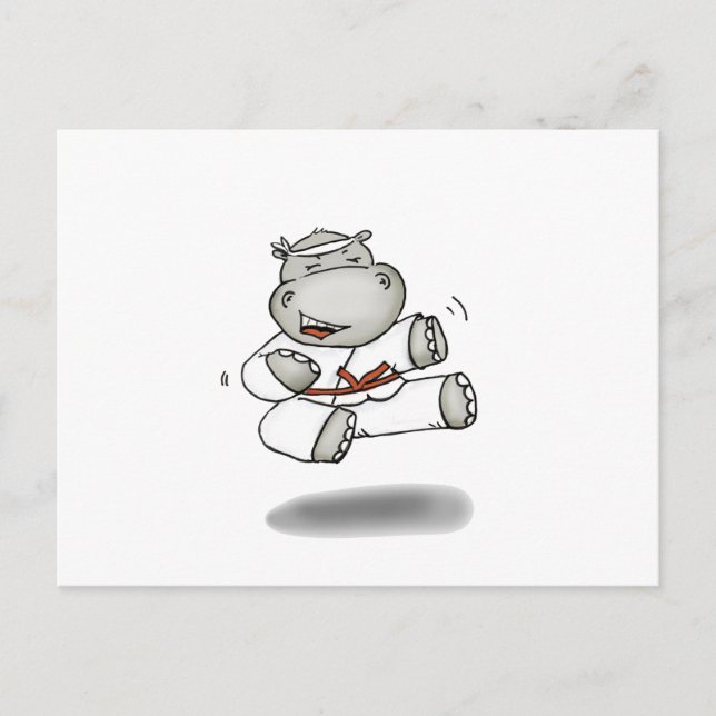 Carte Postale Karate Hippo (Devant)