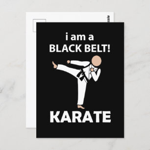 Carte Postale Karate I am A Black Belt Karate