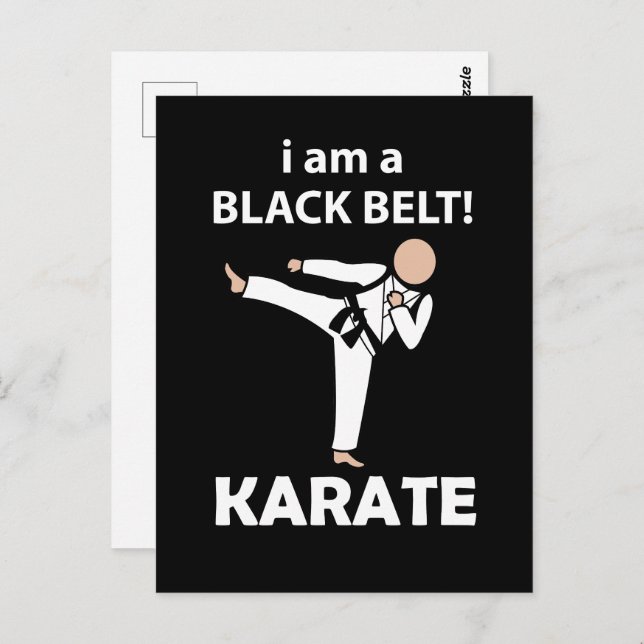 Carte Postale Karate I am A Black Belt Karate (Devant / Derrière)