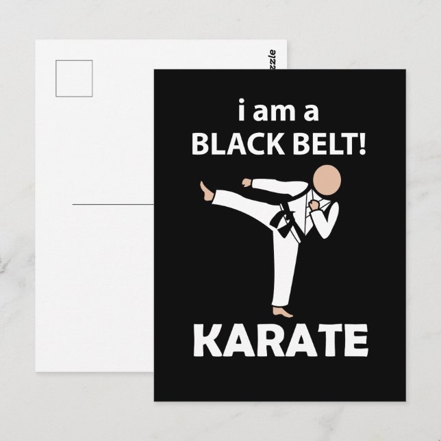Carte Postale Karate je suis une ceinture noire Karate (Devant / Derrière)