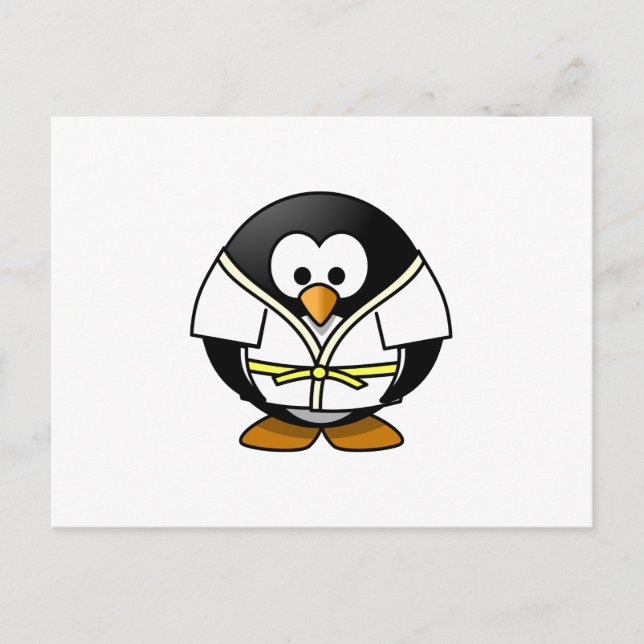 Carte Postale Karate Penguin (Devant)