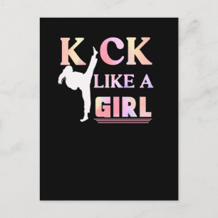 Carte Postale Karate Taekwondo Jiu Jitsu Girl Fighting Fun