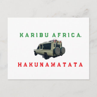 Carte postale Karibu Africa | Bienvenue en Afrique