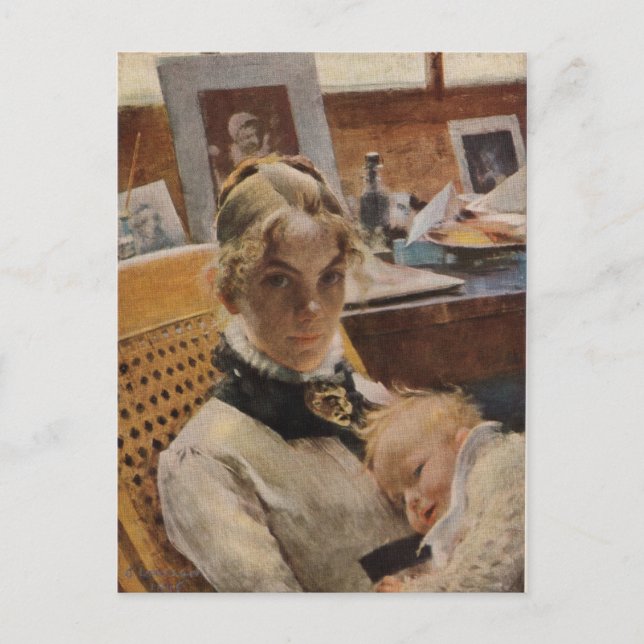 Carte Postale Karin avec bébé (Devant)