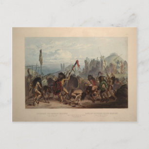 Carte Postale Karl Bodmer- Buffalo-Danse des Indiens mandans