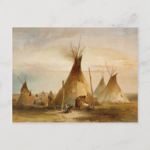 Carte Postale Karl Bodmer - Sioux teepee