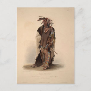 Carte Postale Karl Bodmer - Wahk-Ta-Ge-Li, un guerrier sioux