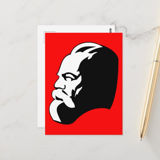 Carte Postale Karl Marx, communisme, socialisme, Union soviétiqu (Devant/Arrière en situation)