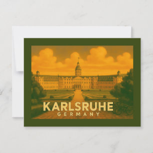 Carte Postale Karlsruhe Allemagne Ville Art