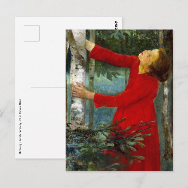 Carte Postale Károly Ferenczy - Chant d'oiseau (Devant / Derrière)