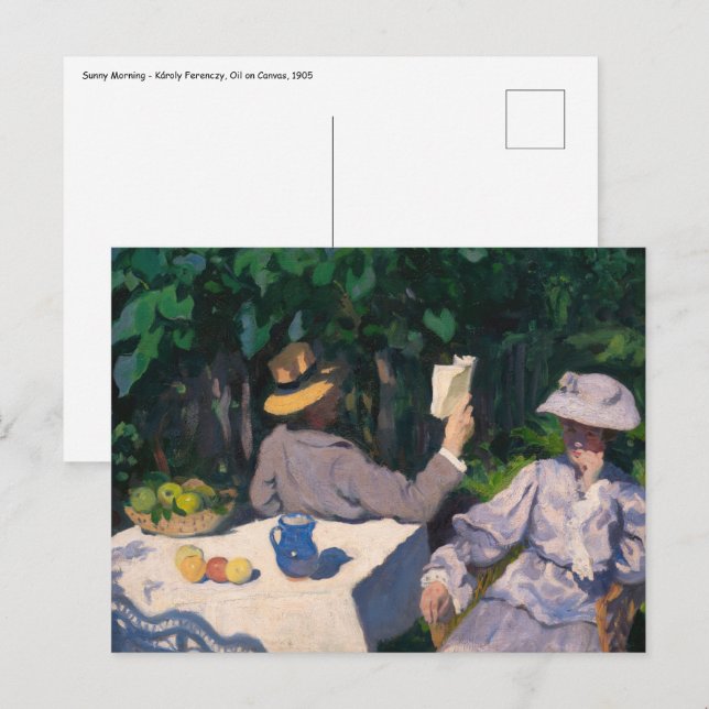 Carte Postale Károly Ferenczy - Matin Ensoleillé (Devant / Derrière)