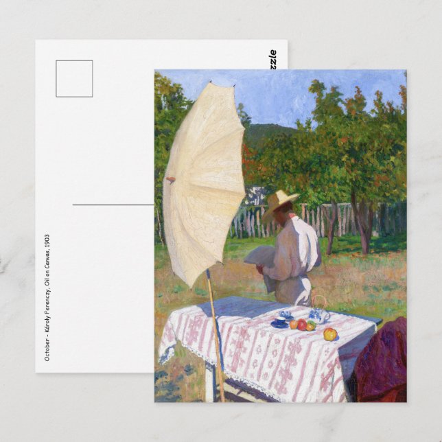 Carte Postale Károly Ferenczy - Octobre (Devant / Derrière)