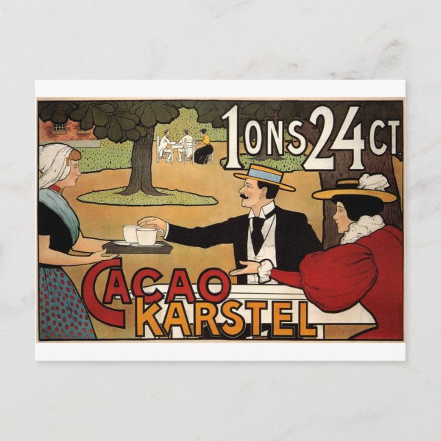 Carte Postale Karstel Cocoa 1897 Par Johann Georg van Caspel (Devant)