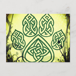 Carte Postale Karte, keltischer Knoten, Pfote, Hund