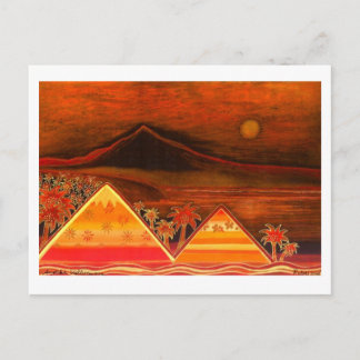 Carte Postale Karte Pastell-Art "Paradise Island mit Pyramids"