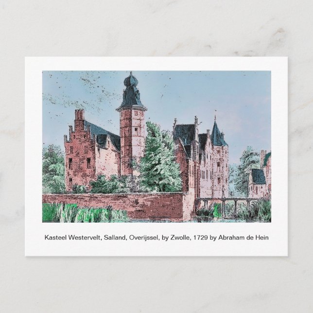 Carte Postale KASTEEL WESTERVELT 1729 A. de Haen drawing    (Devant)