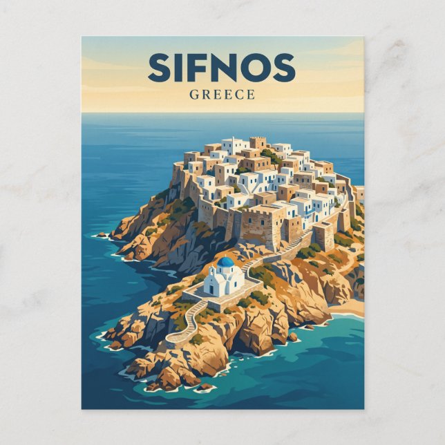 Carte Postale Kastro, Sifnos Grèce (Devant)