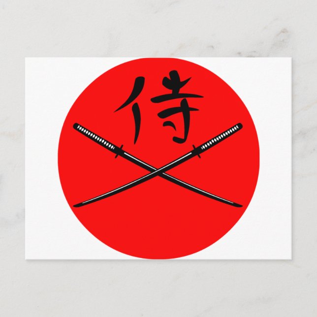 Carte Postale Katana et Samurai Kanji japonais (Devant)