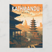 Kathmandu Népal Voyage Art Vintage