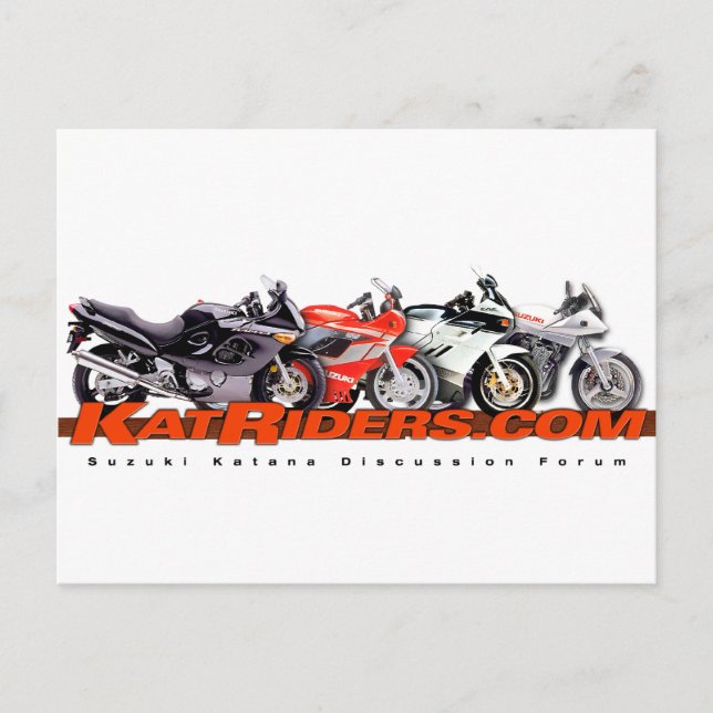 Carte Postale Katriders.com Chemises de logo rouges (Devant)