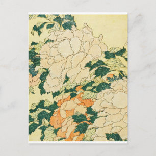 Carte Postale Katsushika Hokusai-Peonies et Papillon
