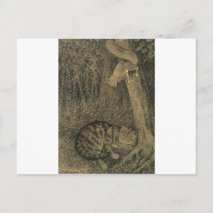 Carte Postale Katt Og Ekorn par Theodor Severin Kittelsen