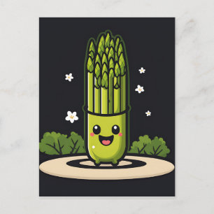 Carte Postale Kawaii Asparagus